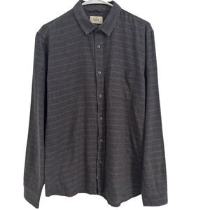 Marine Layer Men's MEDIUM Lightweight Striped Gray Blue Button Down Shirt Cotton
